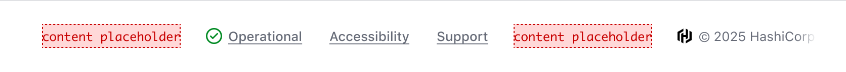Example of where additional content can go in the App Footer