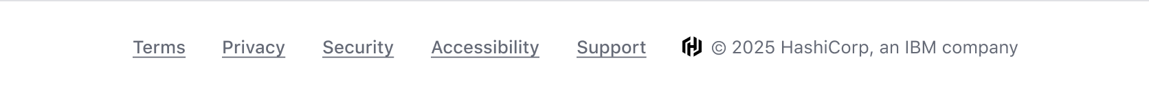 Example of the App Footer with legal links only